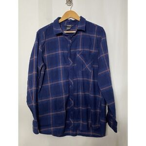 Outdoor Research Sandpoint‎ Flannel Shirt XL Blue Plaid Pockets Vented Hiking OR